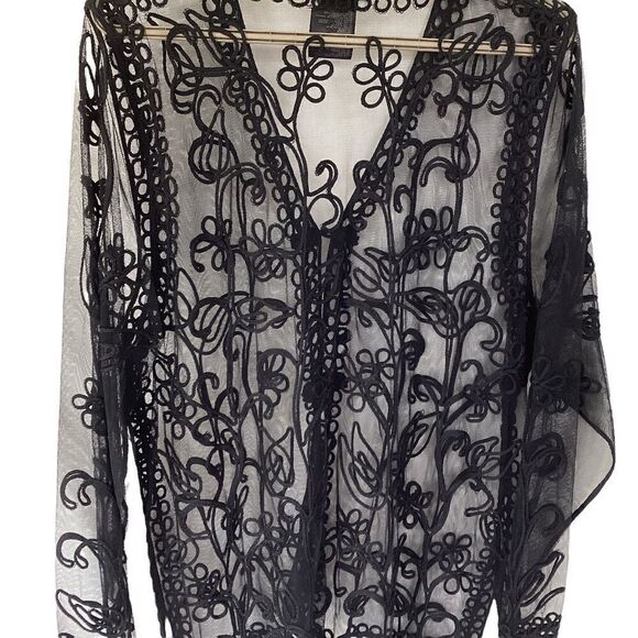 Valenti sheer top/jacket embroidered small. 0216 - Picture 3 of 7